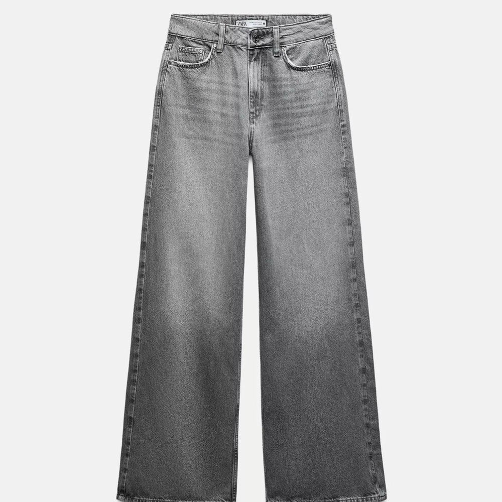 Zara Charcoal Wide-Leg Women Jeans